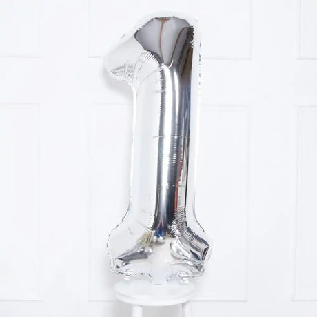 Silver Number Balloons 34"