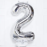 Silver Number Balloons 34"