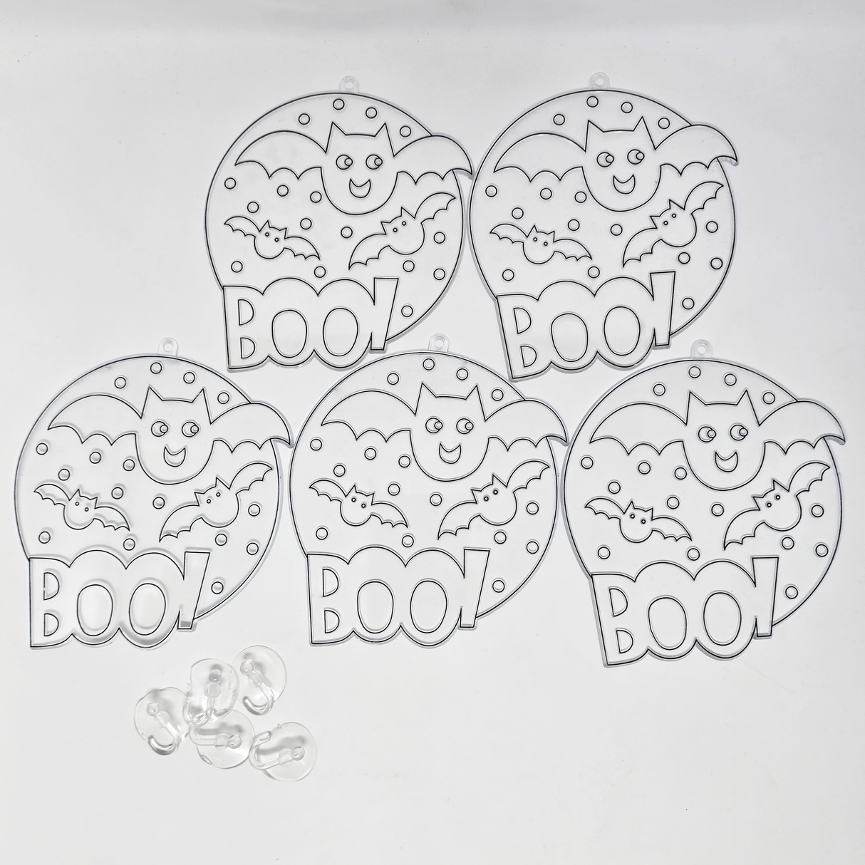 Suncatcher  -  Boo  -  Pack of 5 with Suction Hooks