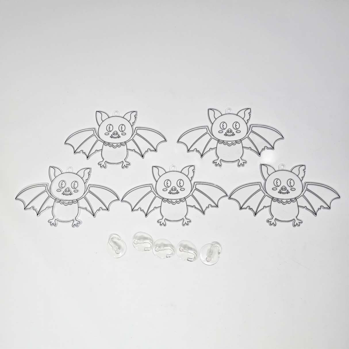 Suncatcher  -  Bat   -   Pack of 5 with Suction Hooks