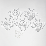 Suncatcher  -   Bee  -  Pack of 5 with Suction Hooks