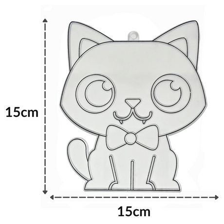 Suncatcher  -  Cat  -  Pack of 5 with Suction Hooks