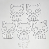 Suncatcher  -  Cat  -  Pack of 5 with Suction Hooks