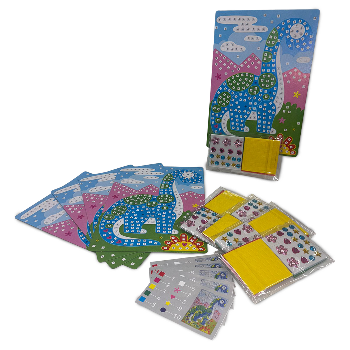 Mosaic Art Brontosaurus Pack of 5