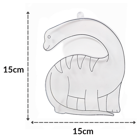 Suncatcher  - Dino Brontosaurus  -  Pack of 5 with Suction Hooks