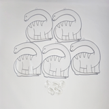 Suncatcher  - Dino Brontosaurus  -  Pack of 5 with Suction Hooks