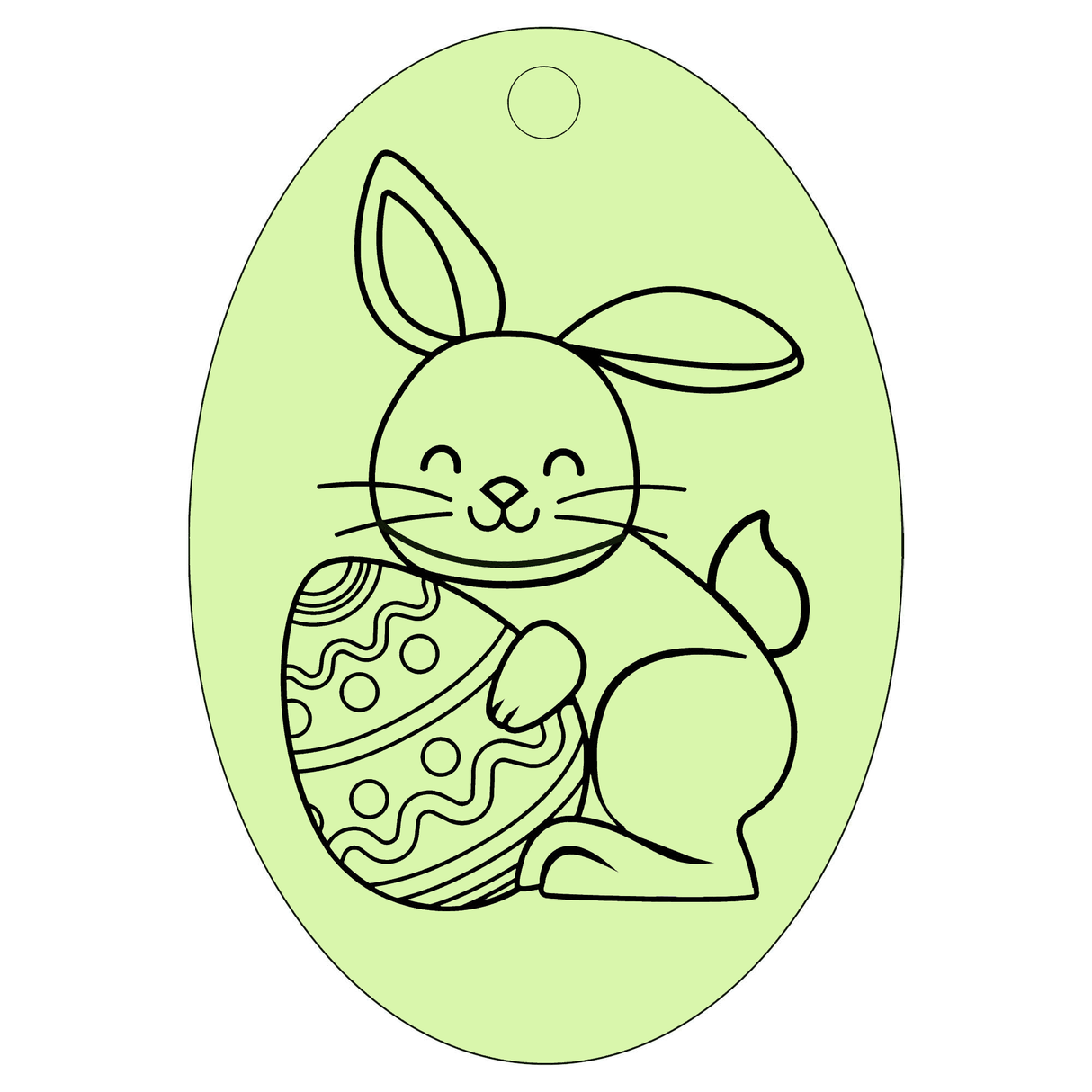 Bunny with Egg - Oval Sand Art - Pack of 10