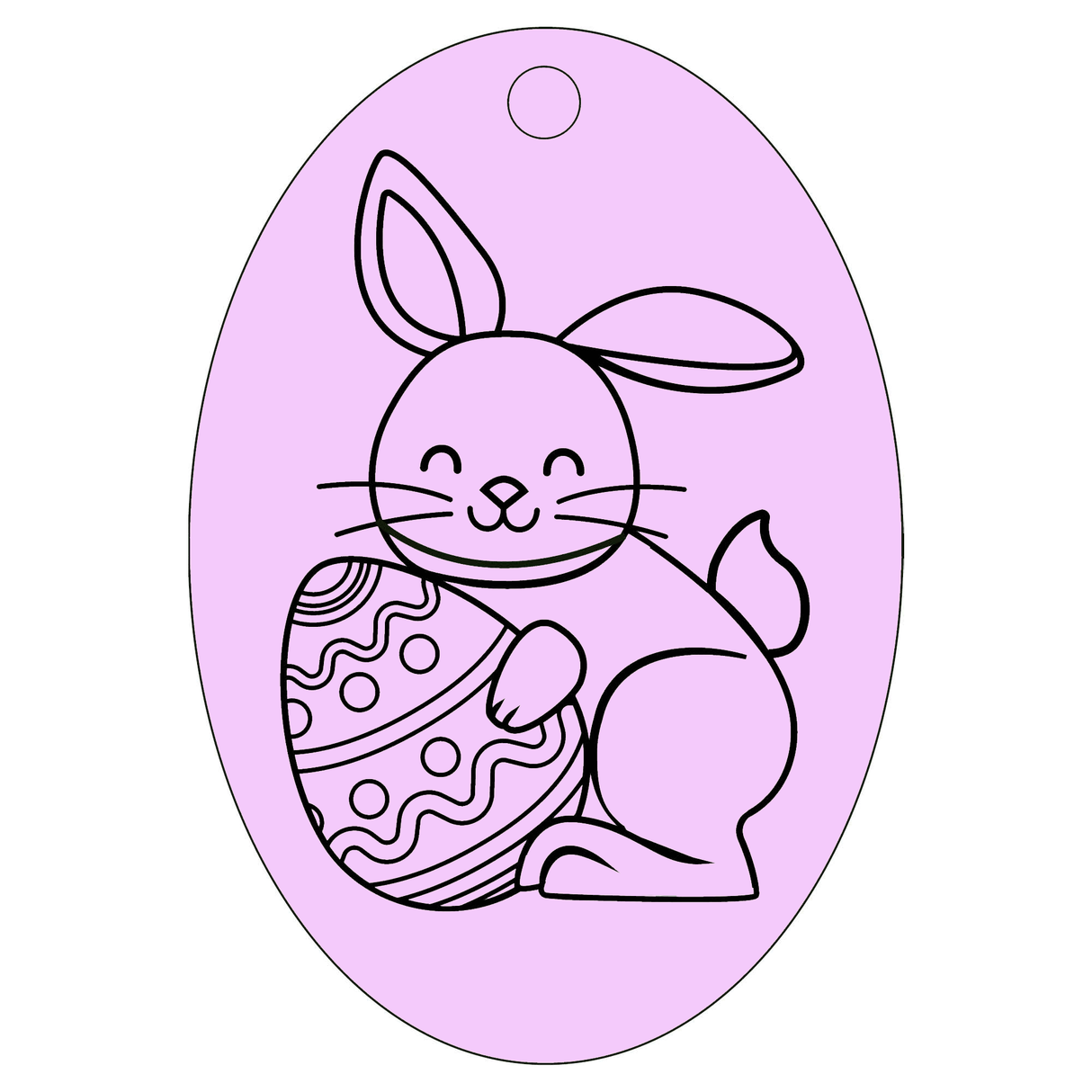 Bunny with Egg - Oval Sand Art - Pack of 10