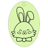 Bunny with a Bow Tie - Oval Sand Art - Pack of 10