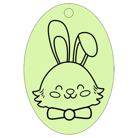 Bunny with a Bow Tie - Oval Sand Art - Pack of 10