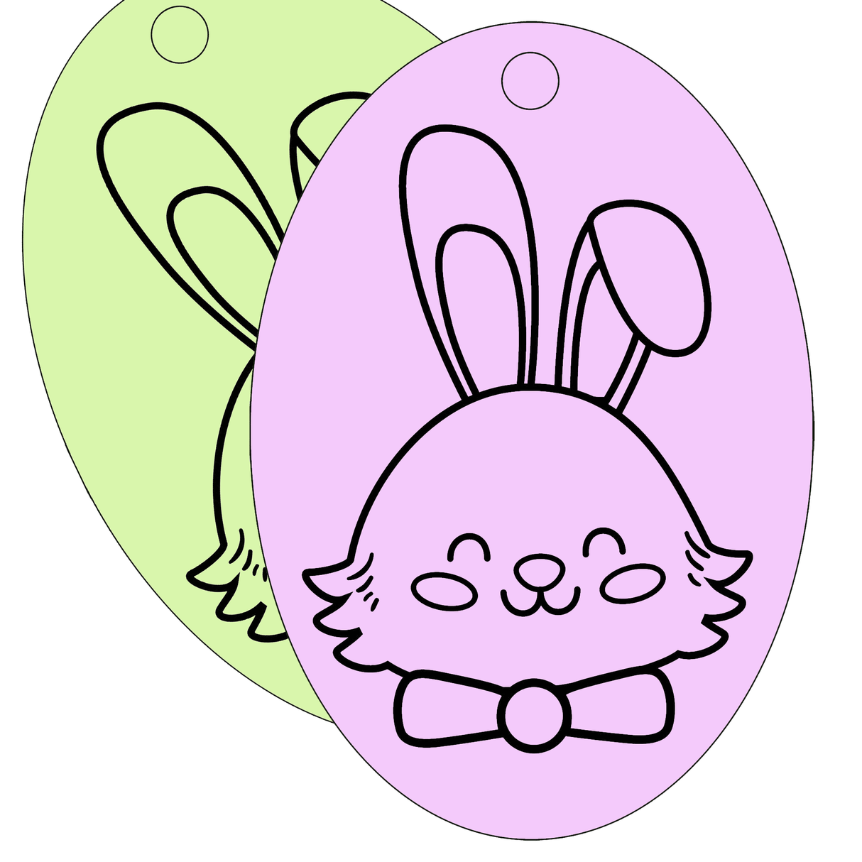 Bunny with a Bow Tie - Oval Sand Art - Pack of 10