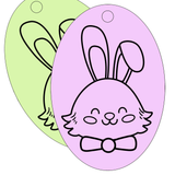 Bunny with a Bow Tie - Oval Sand Art - Pack of 10