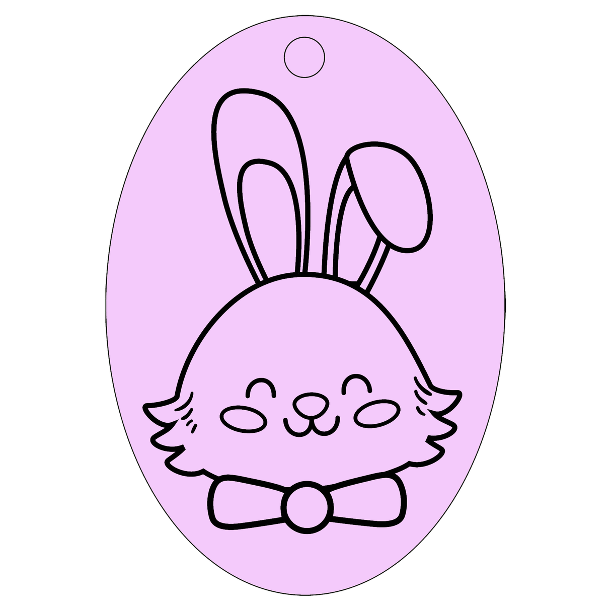 Bunny with a Bow Tie - Oval Sand Art - Pack of 10