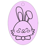 Bunny with a Bow Tie - Oval Sand Art - Pack of 10