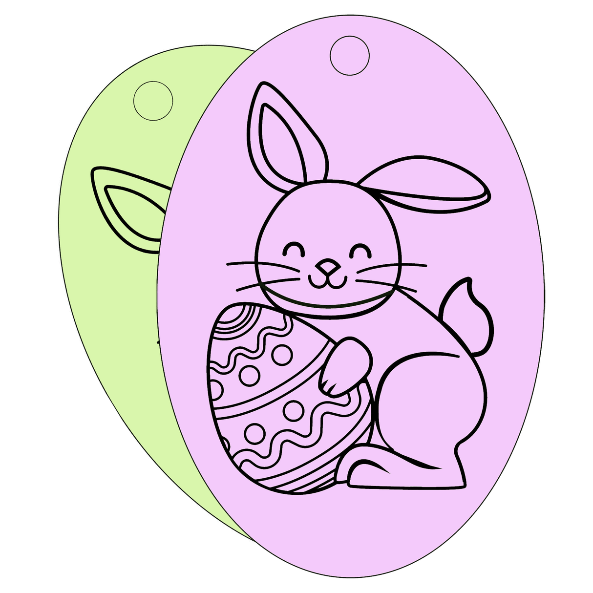 Bunny with Egg - Oval Sand Art - Pack of 10