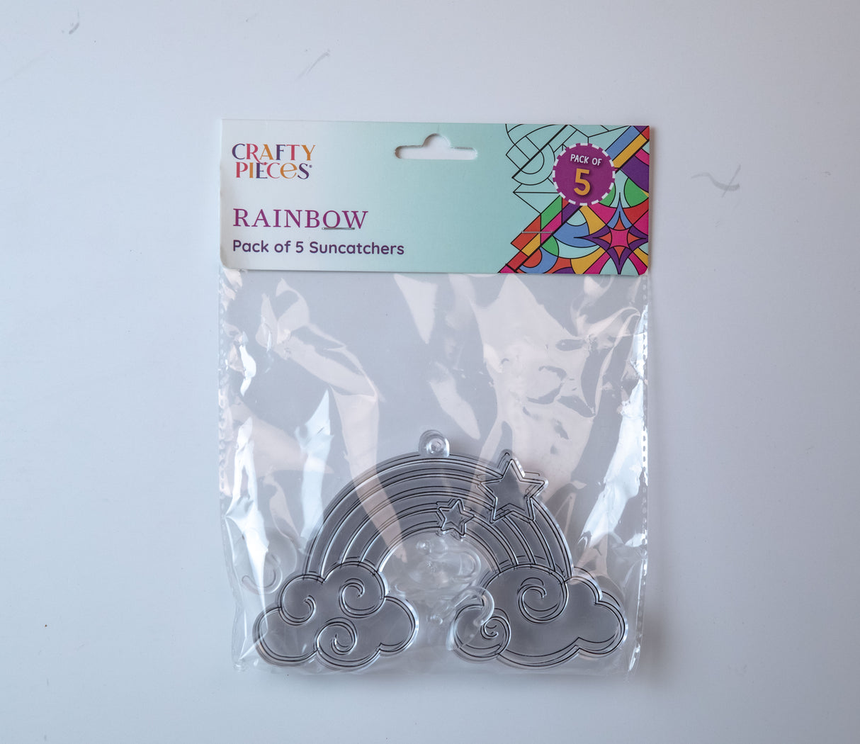 Suncatcher  -  Rainbow   -  Pack of 5 with Suction Hooks