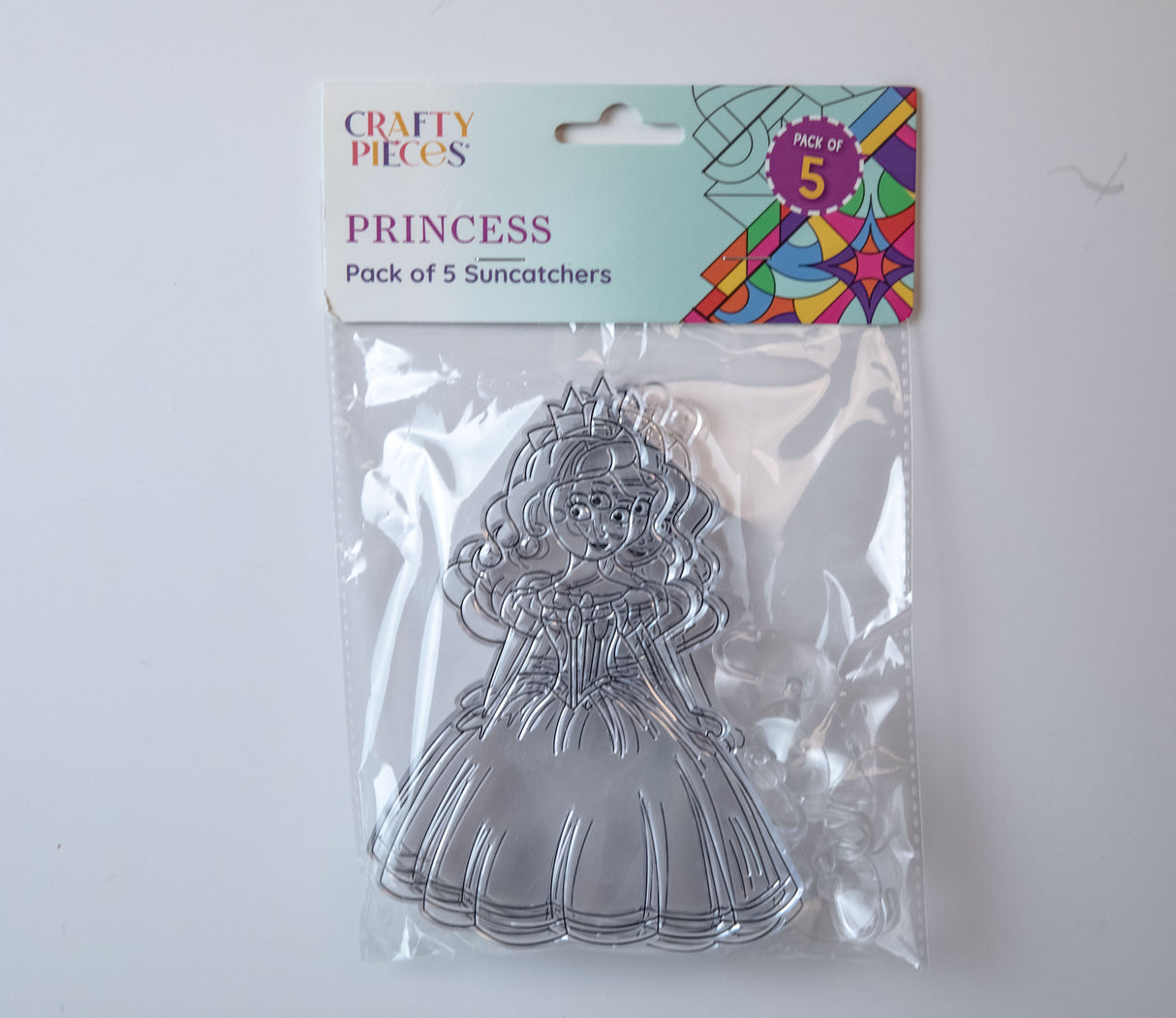 Suncatcher  -   Princess  -  Pack of 5 with Suction Hooks