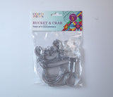 Suncatcher  -  Bucket & Crab  - Pack of 5 with Suction Hooks