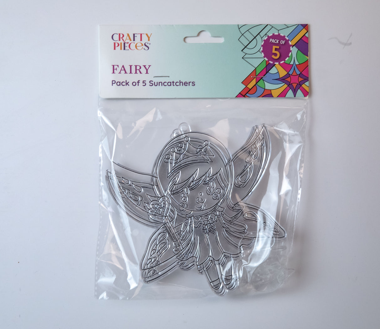Suncatcher  -  Fairy  -   Pack of 5 with Suction Hooks