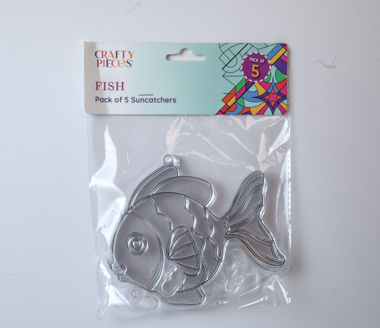Suncatcher  -  Fish   -   Pack of 5 with Suction Hooks