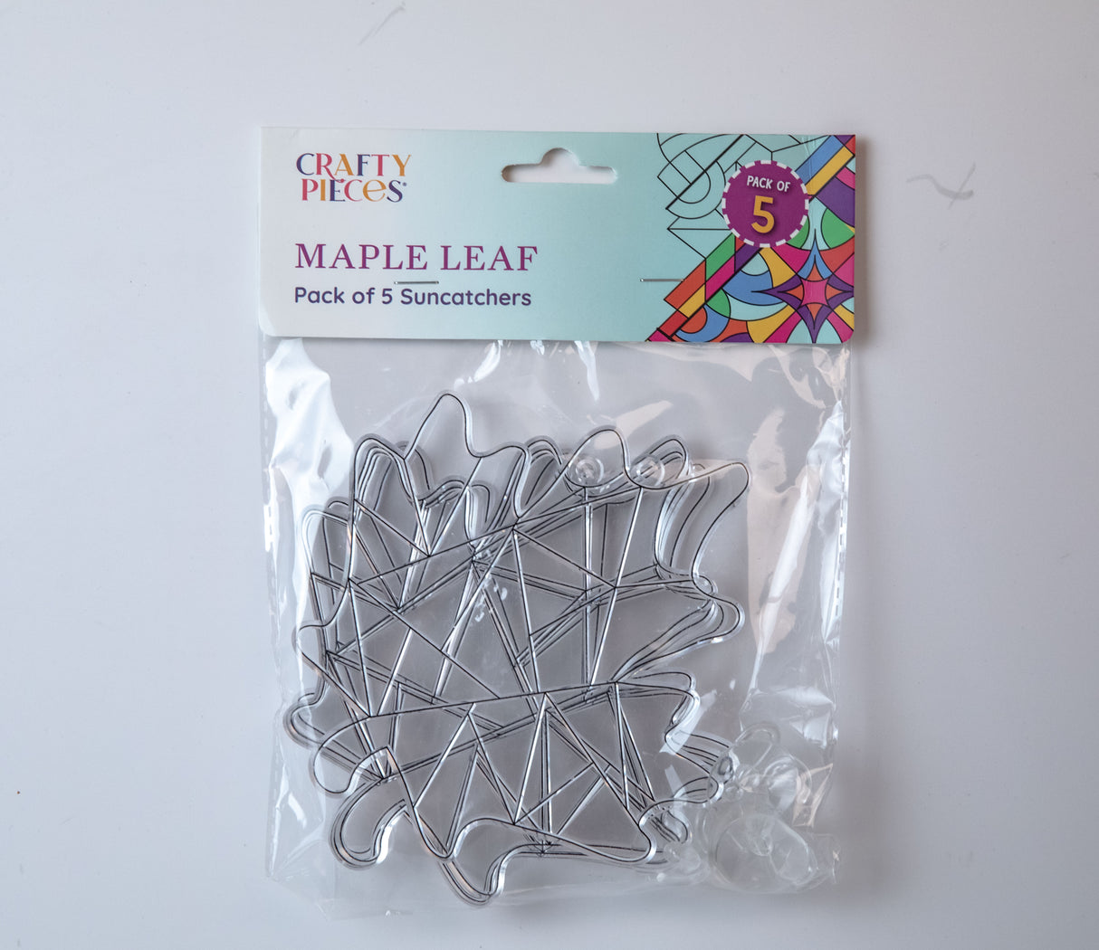 Suncatcher  -  Maple  -   Pack of 5 with Suction Hooks