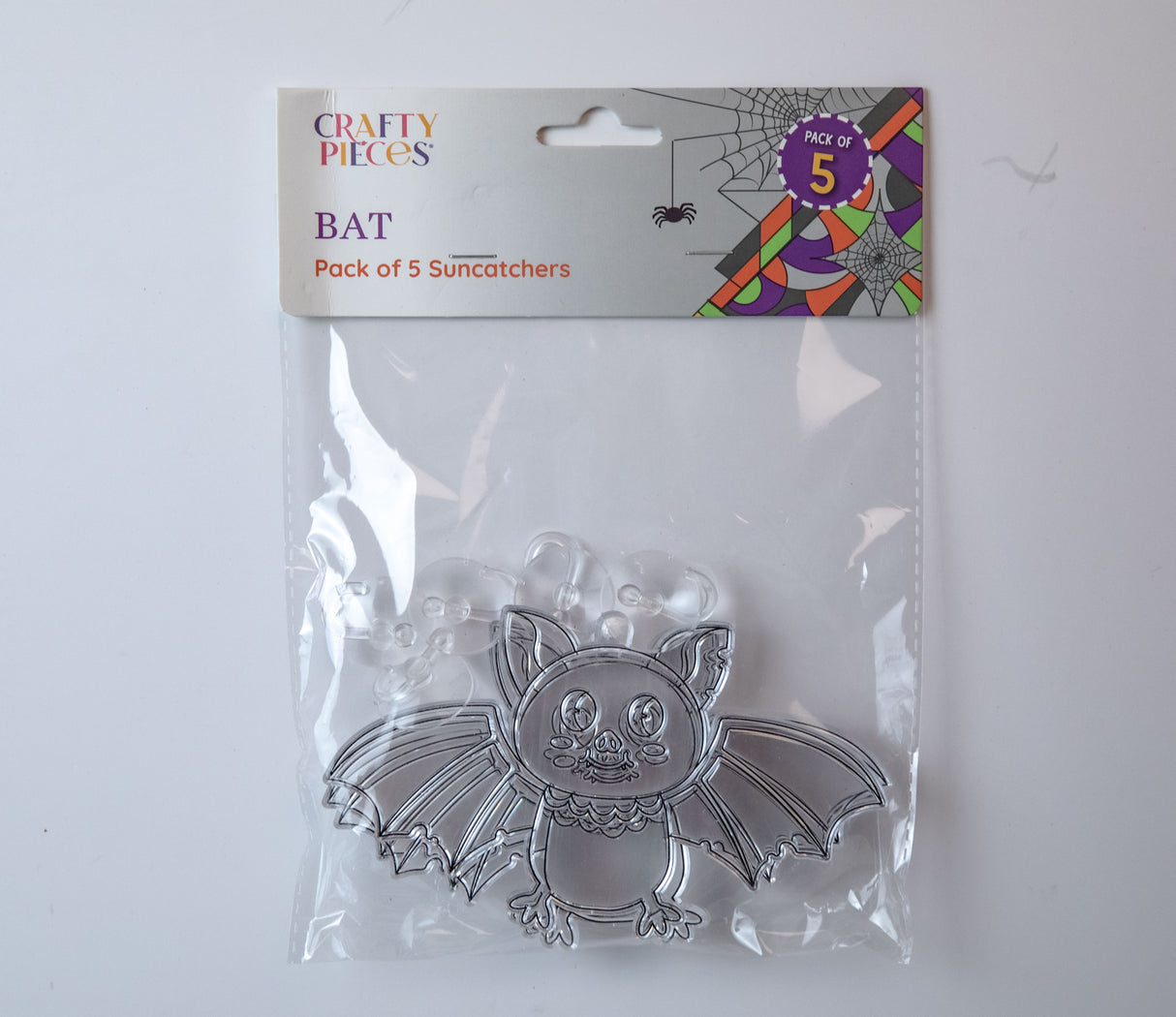 Suncatcher  -  Bat   -   Pack of 5 with Suction Hooks