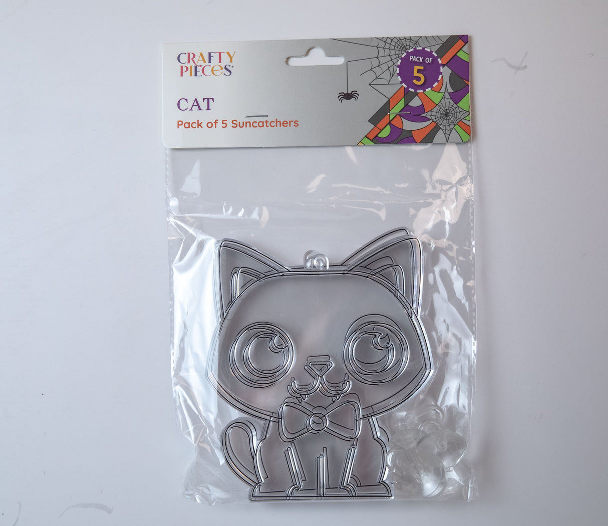 Suncatcher  -  Cat  -  Pack of 5 with Suction Hooks