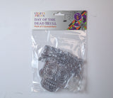 Suncatcher  -  Day of the Dead Skull  - Pack of 5 with Suction Hooks