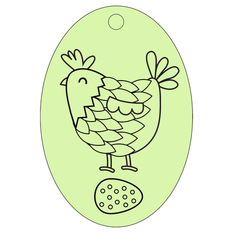 Chicken and Egg - Oval Sand Art - Pack of 10