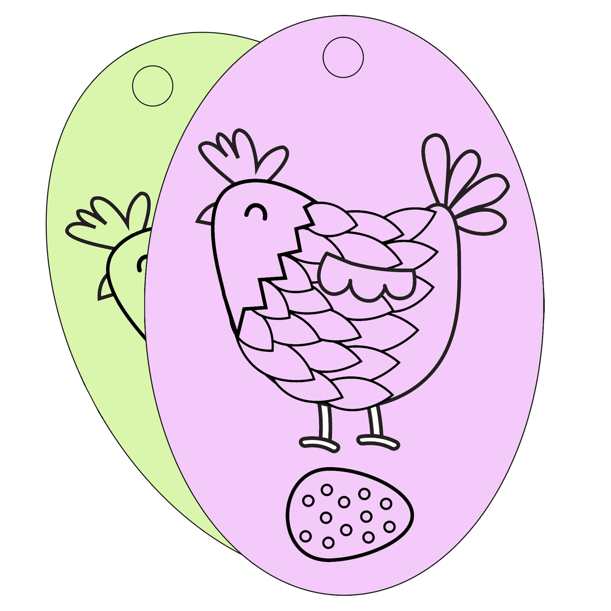 Chicken and Egg - Oval Sand Art - Pack of 10