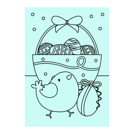 Chick with Easter Basket - A4 Sand Art -Pack of 10