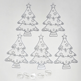 Suncatcher  -   Christmas Tree   -  Pack of 5 with Suction Hooks
