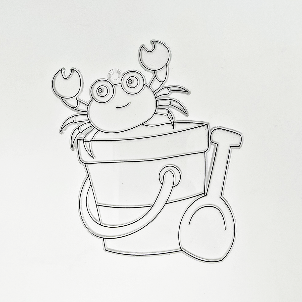 Suncatcher  -  Bucket & Crab  - Pack of 5 with Suction Hooks