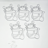 Suncatcher  -  Bucket & Crab  - Pack of 5 with Suction Hooks