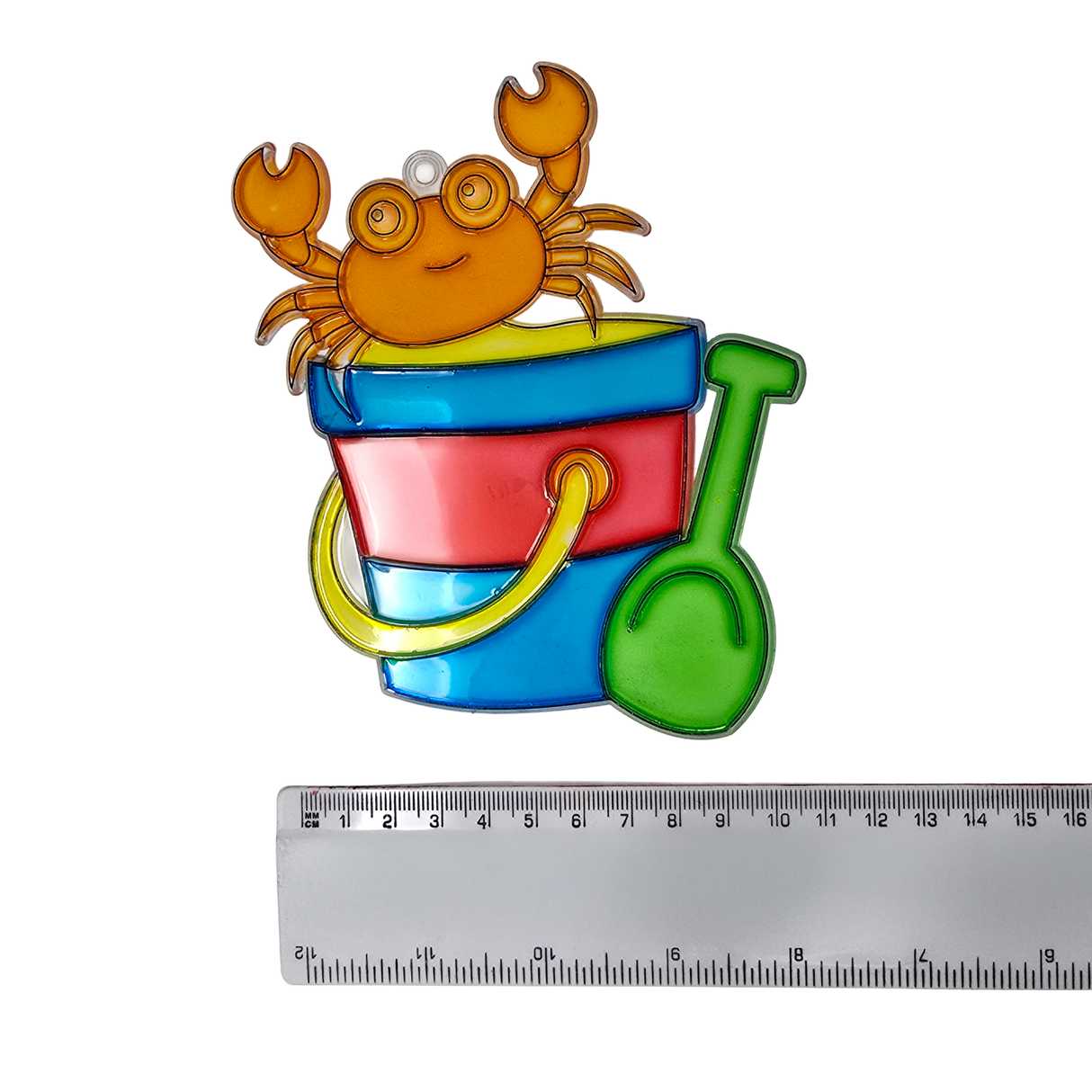 Suncatcher  -  Bucket & Crab  - Pack of 5 with Suction Hooks