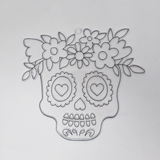Suncatcher  -  Day of the Dead Skull  - Pack of 5 with Suction Hooks