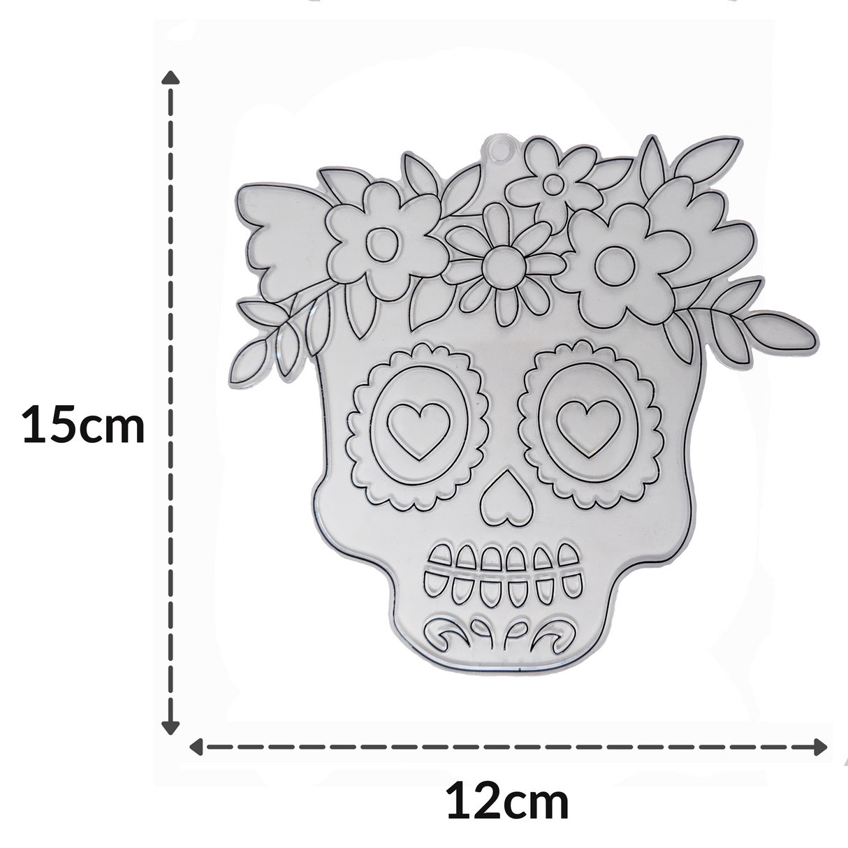 Suncatcher  -  Day of the Dead Skull  - Pack of 5 with Suction Hooks