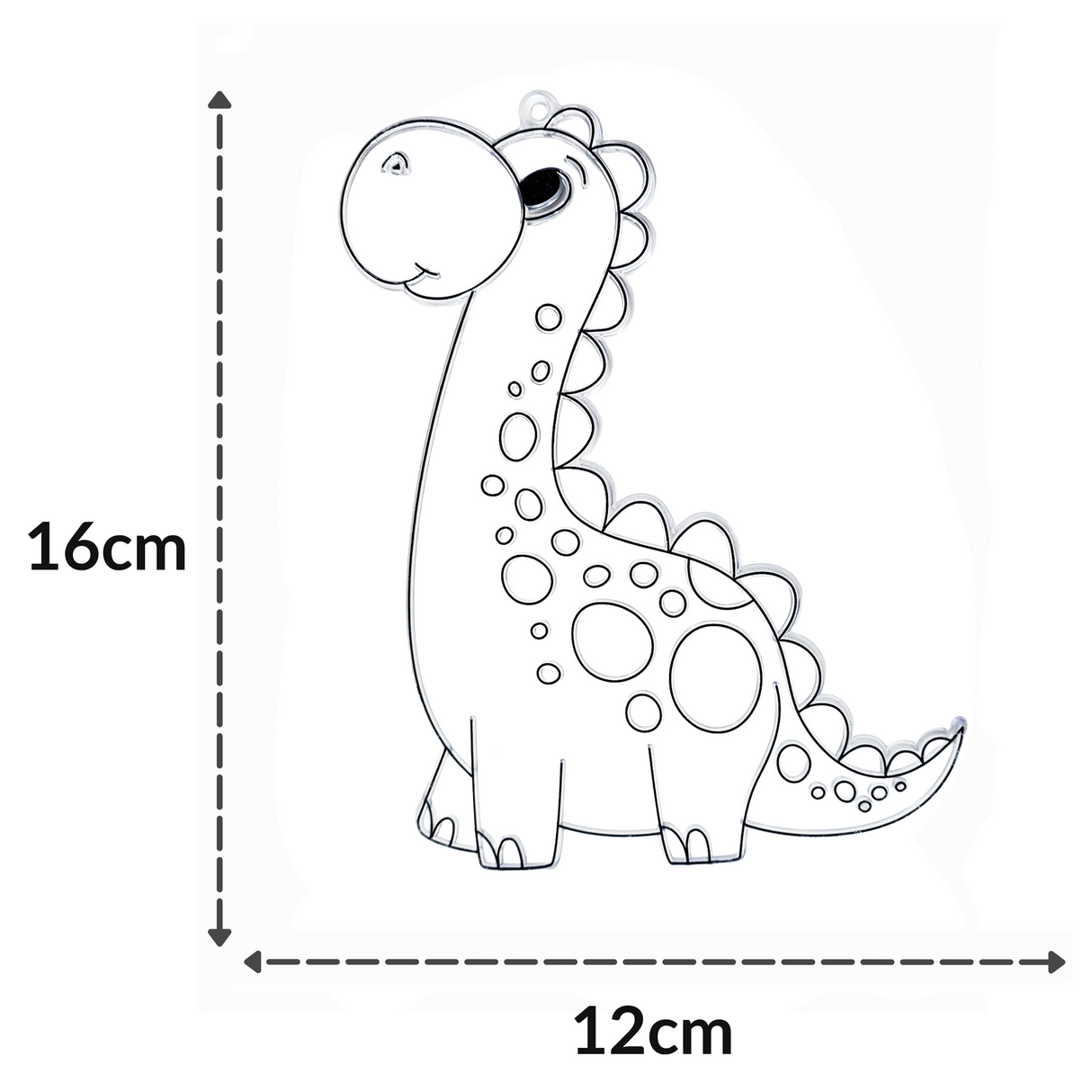 Suncatcher  -  Dino Diplodocus   -  Pack of 5 with Suction Hooks
