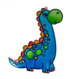 Suncatcher  -  Dino Diplodocus   -  Pack of 5 with Suction Hooks