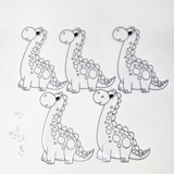 Suncatcher  -  Dino Diplodocus   -  Pack of 5 with Suction Hooks