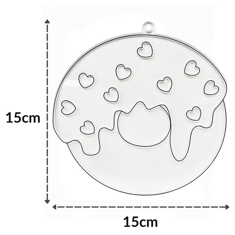 Suncatcher  -  Donut   -  Pack of 5 with Suction Hooks
