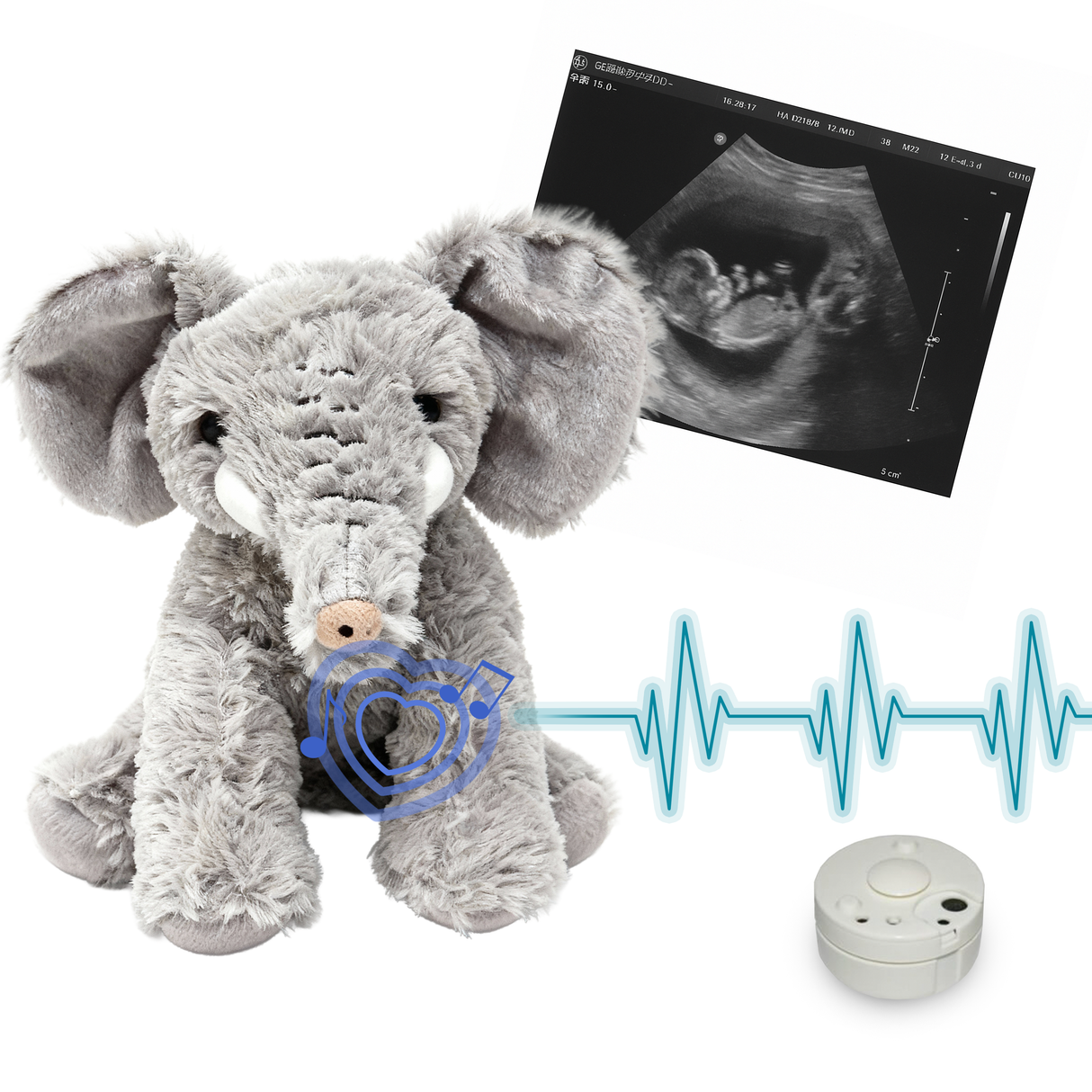 Heartbeat Stuffed Bear Elephant (10"")