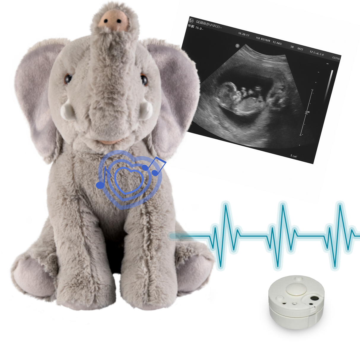 Heartbeat Stuffed Bear Elephant (16"")