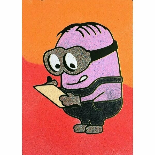 A4 Minions - Clipboard Minion 2 Sand Art Picture (Pack 25)