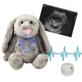 Heartbeat Stuffed Bear Flopsy Grey Bunny Pink Nose  (10"")