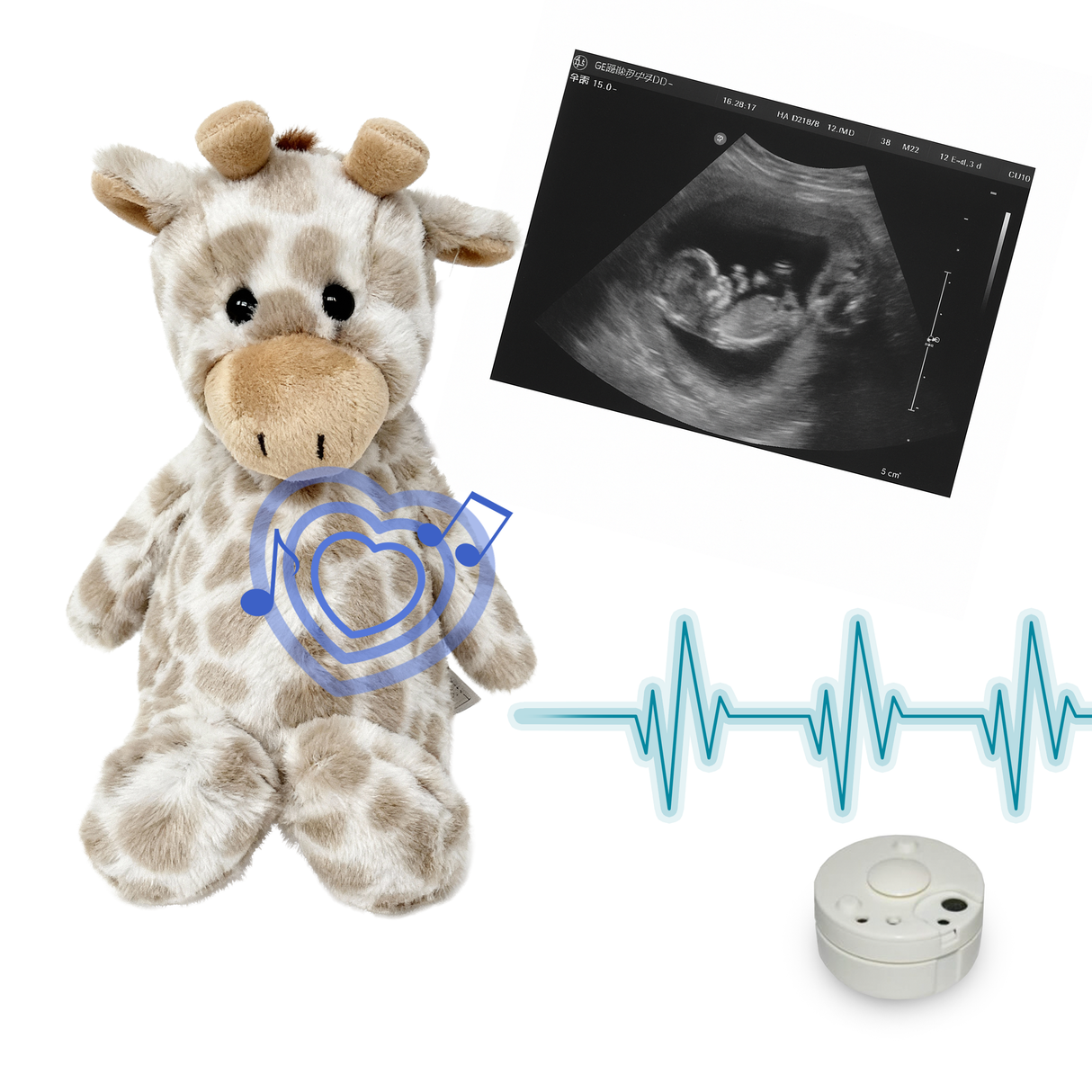 Heartbeat Stuffed Bear Flopsy Giraffe (10"")