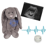 Heartbeat Stuffed Bear Flopsy Grey Bunny Pink Nose  (16"")