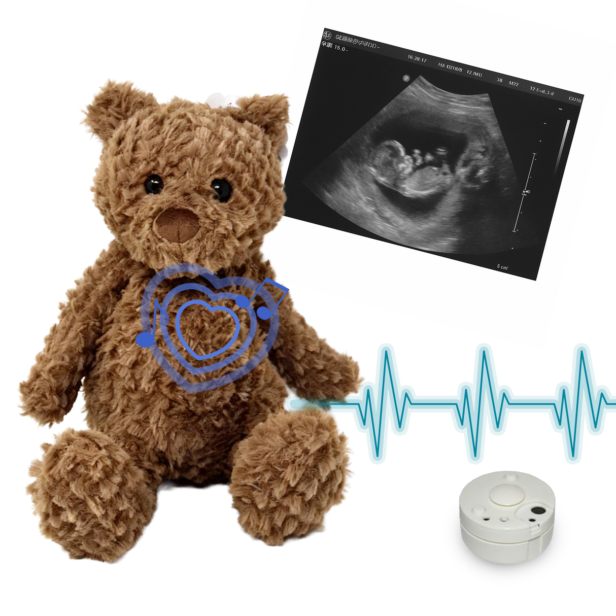 Heartbeat Stuffed Bear Flopsy Teddy (10"")