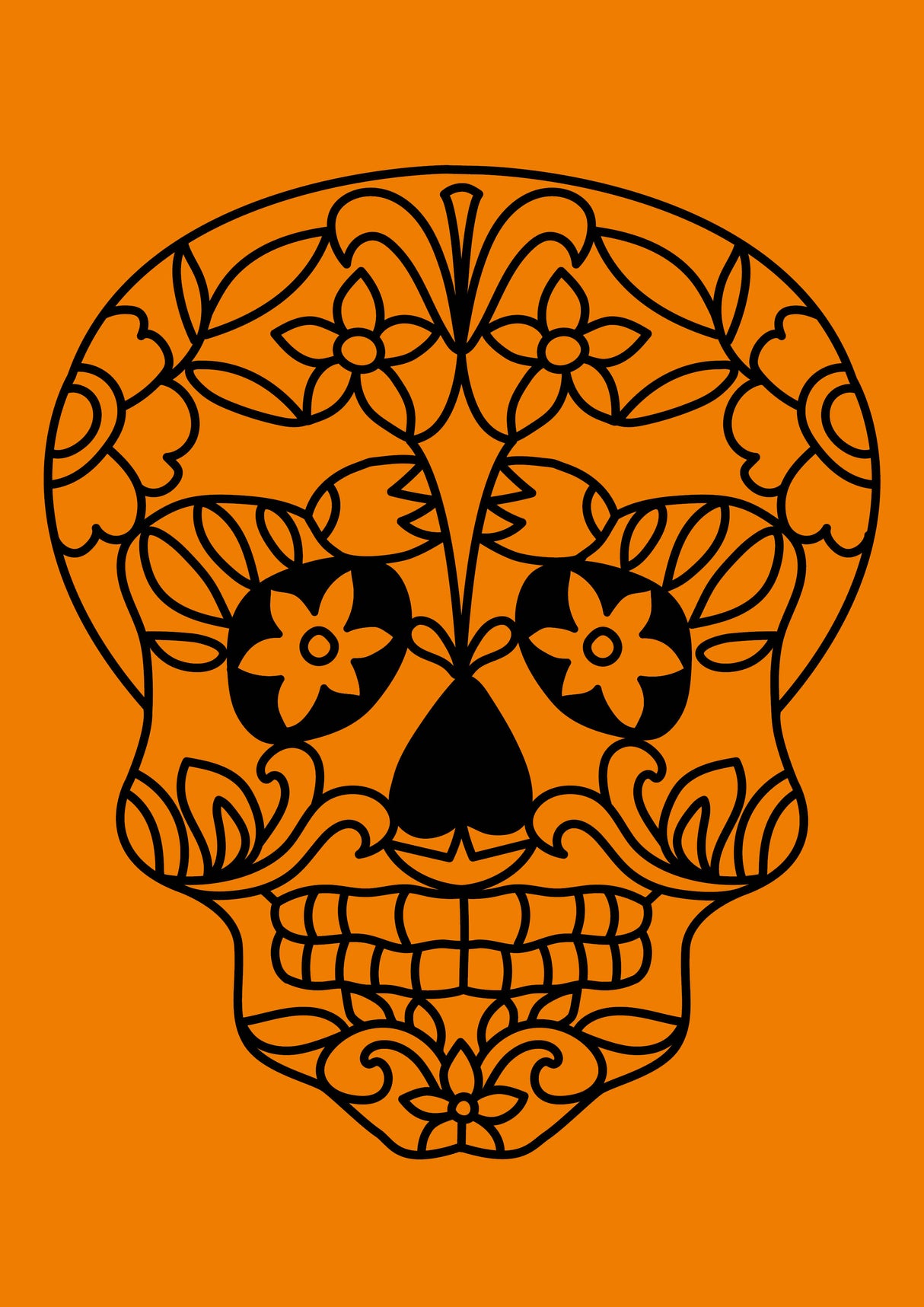 Day of the Dead Flower Skull A4 Sand Art Picture (10 Pack)