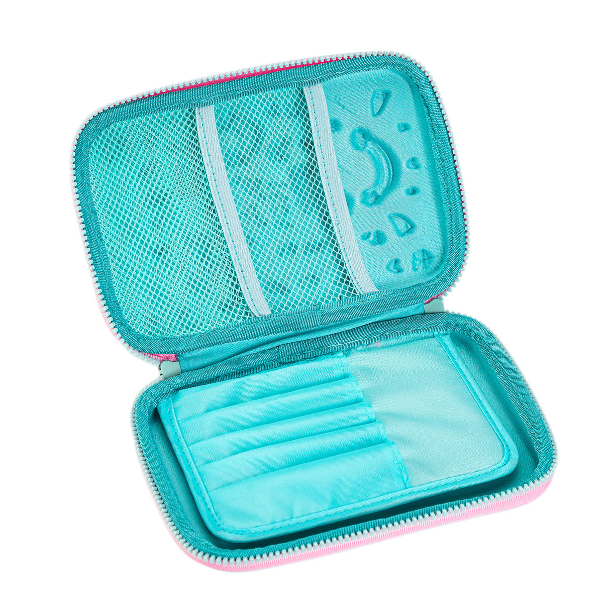 Turquoise Blue Unicorns & Rainbows Hardtop Pencil Case